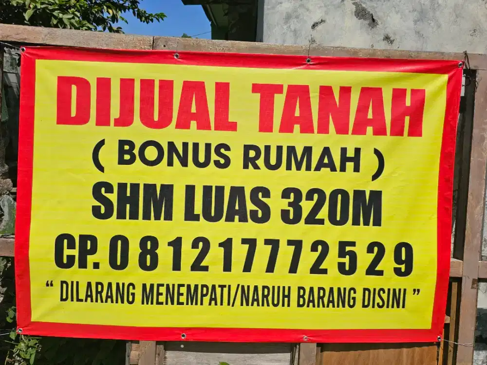 JUAL TANAH BONUS RUMAH