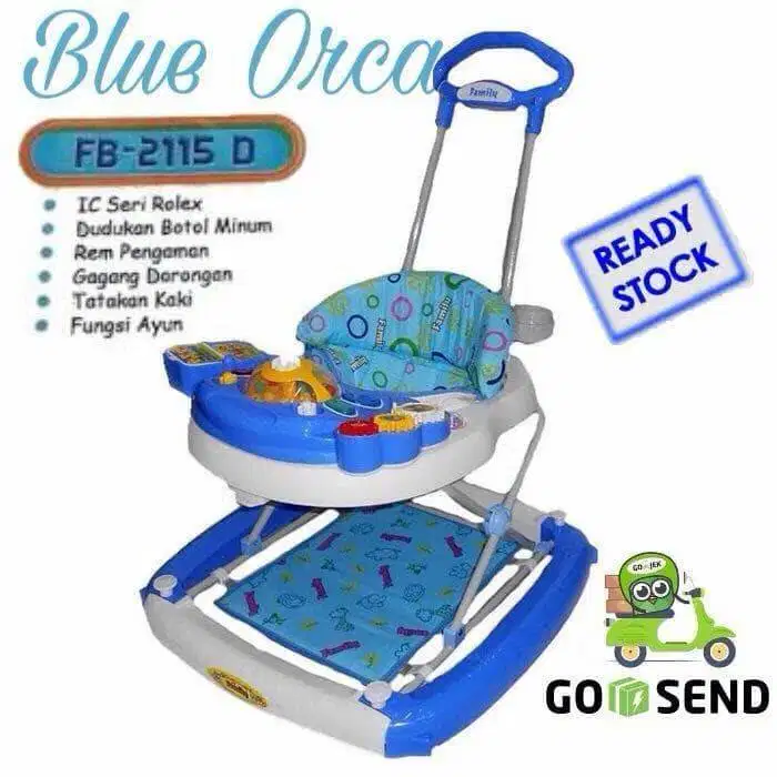 Family FB2115LD Rolex Melody 2in1 BabyWalker n Rocker