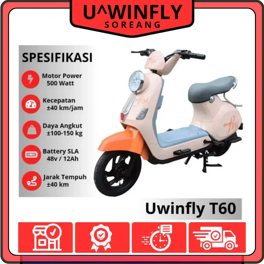 Produk Terbaru Sepeda Listrik Uwinfly T60 500Watt ,NFC, Garansi Resmi