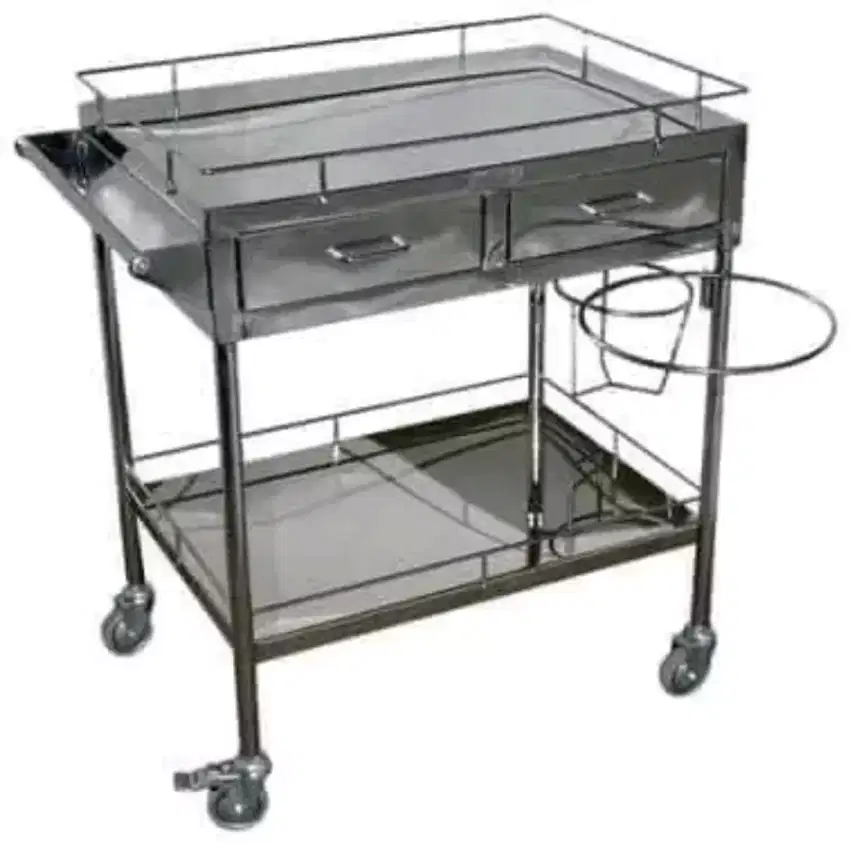 Troli Dressing 2 rak 2 laci Stainless