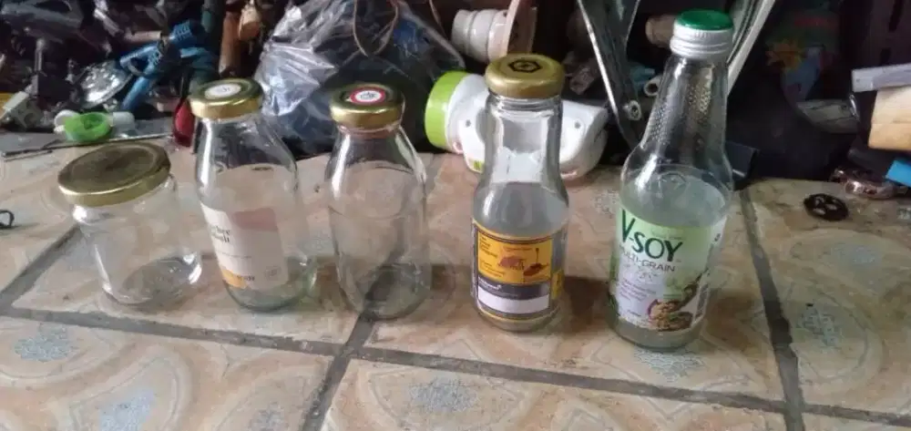 Se paket botol kaca serba guna utk di dapur taruh bumbu dll murah sj