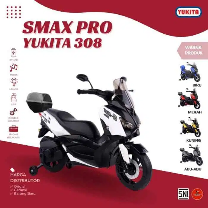 Mainan Motor Aki Anak Yamaha X Max Yukita 308 S Max Pro Kursi Sintetis