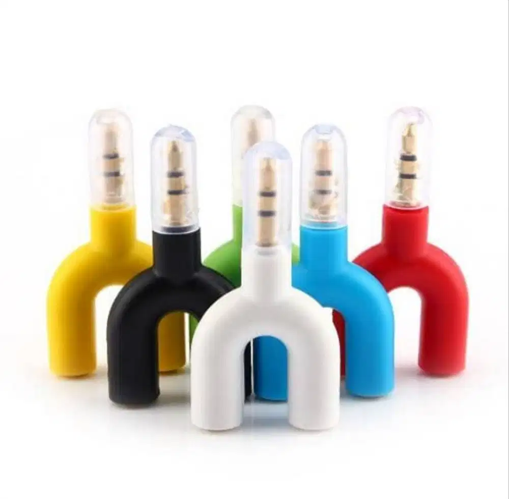 NEW Mic & Audio Splitter Jack Aux 3.5mm Male to 2 Female For HP Laptop