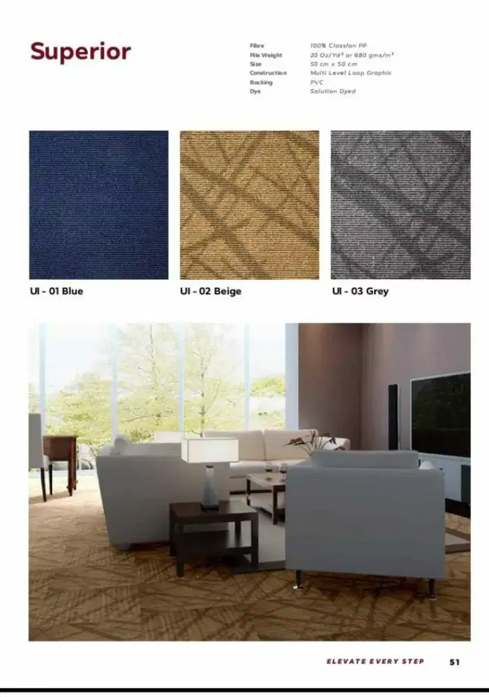 Karpet tile size 50x50