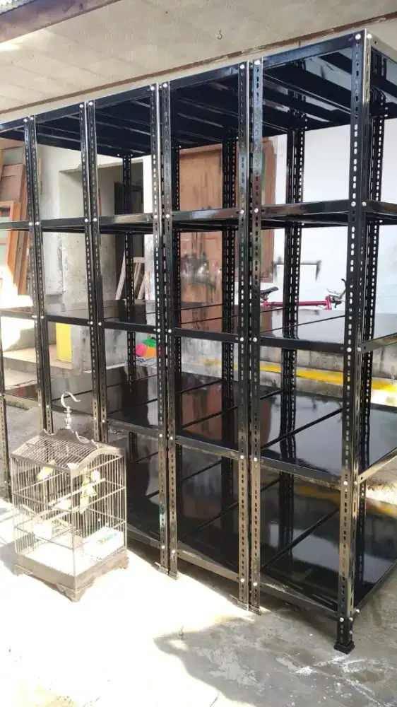 rak besi warna hitam multiguna juragan