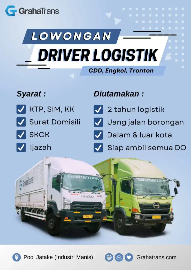 Lowongan Pekerjaan Driver Supir Sopir Logistik