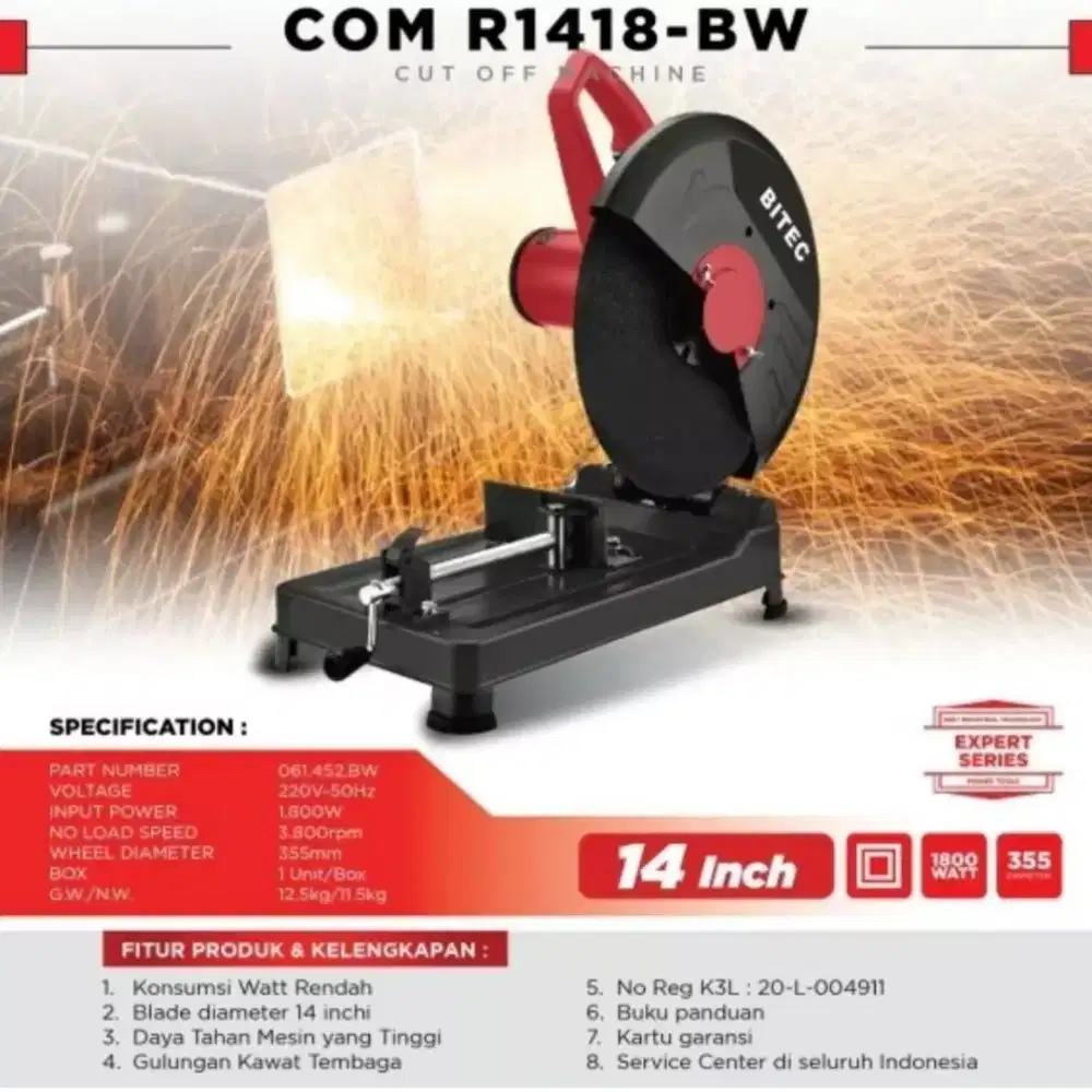 Mesin cutting whell bitec 14