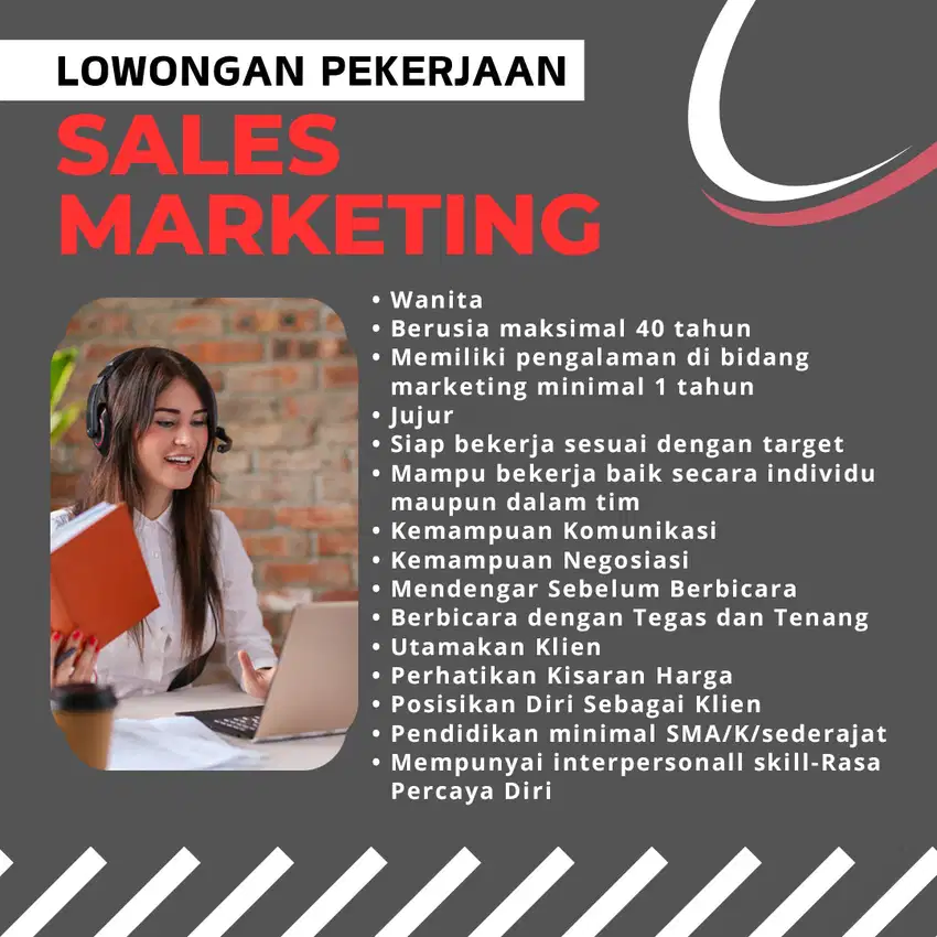 LOWONGAN TELEMARKETING WFH (WANITA DAN PENGALAMAN SEBAGAI MARKETING)