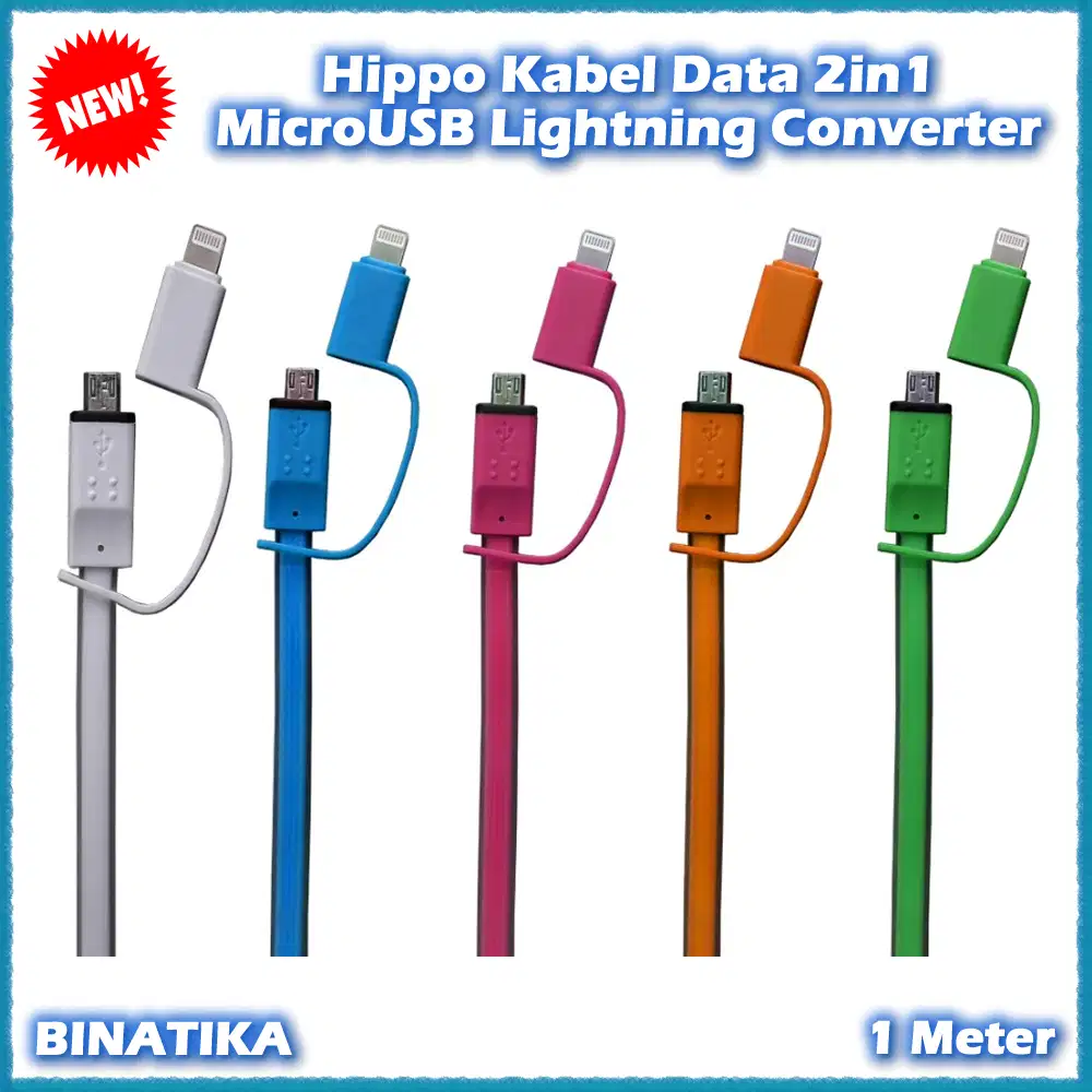HIPPO Kabel Data 2in1 MicroUSB + Lightning Converter Android & iPhone
