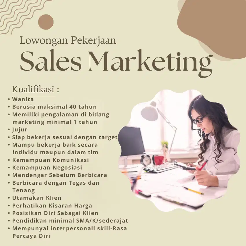 LOWONGAN TELEMARKETING WFH (WANITA DAN PENGALAMAN MARKETING)