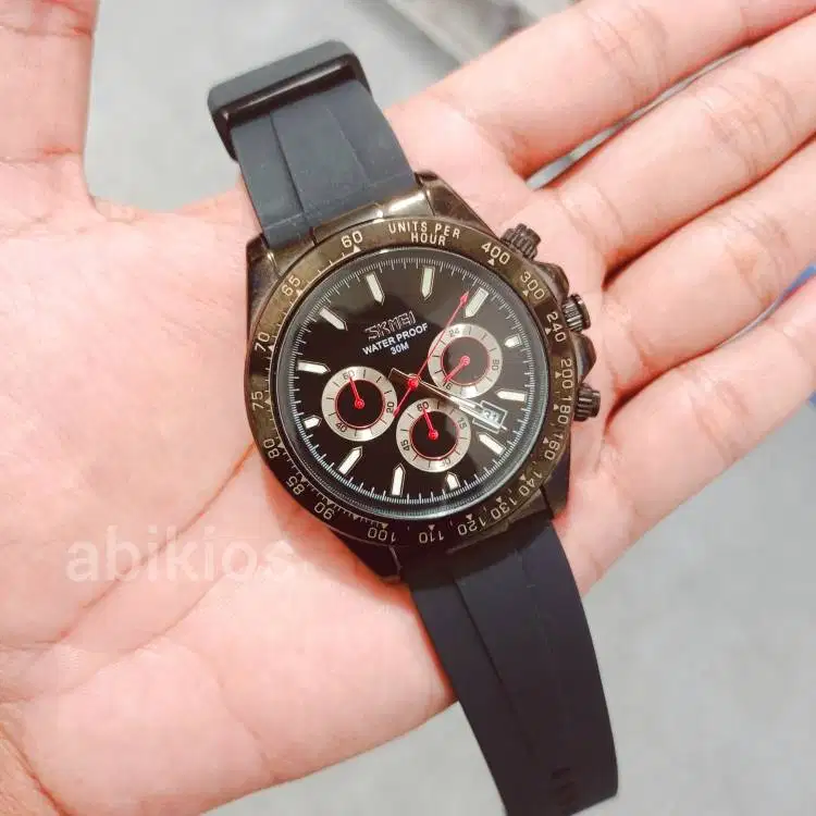 Jam tangan analog original ab9275 chrono stopwatch silicon strap full