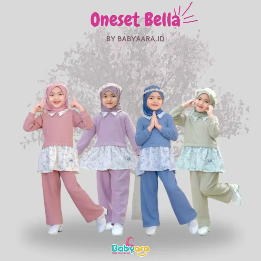 Oneset Bella by babyara Vol2 l Setelan Celana Anak Muslim