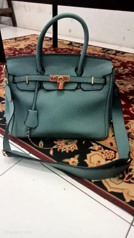 Tas Hermes Birkin size 36cm warna merah,biru langit