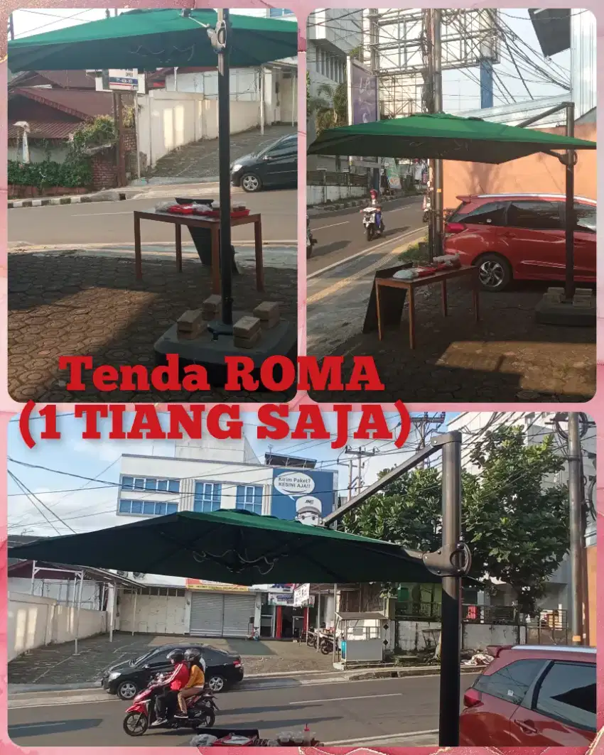 Tenda 1 tiang saja UMBRELLA ROMA