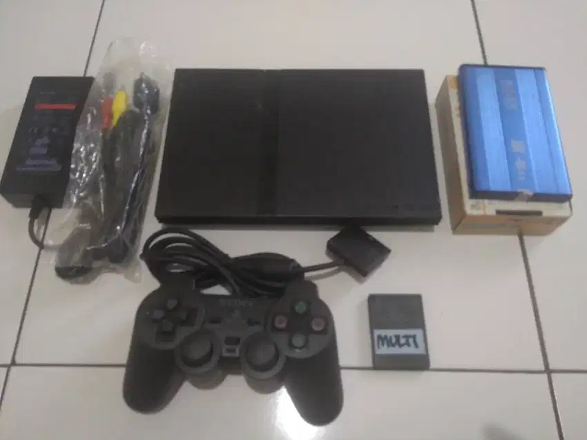 Ps 2 Slim Seri Adaptor Plus Hardis Extrnal 40gb Fullgame 1 Stik Mantap