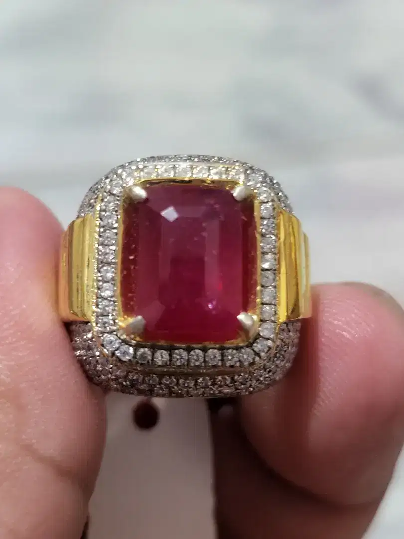 OBRAL!!!Natural Ruby ring perak pesanan sertifikat GLI