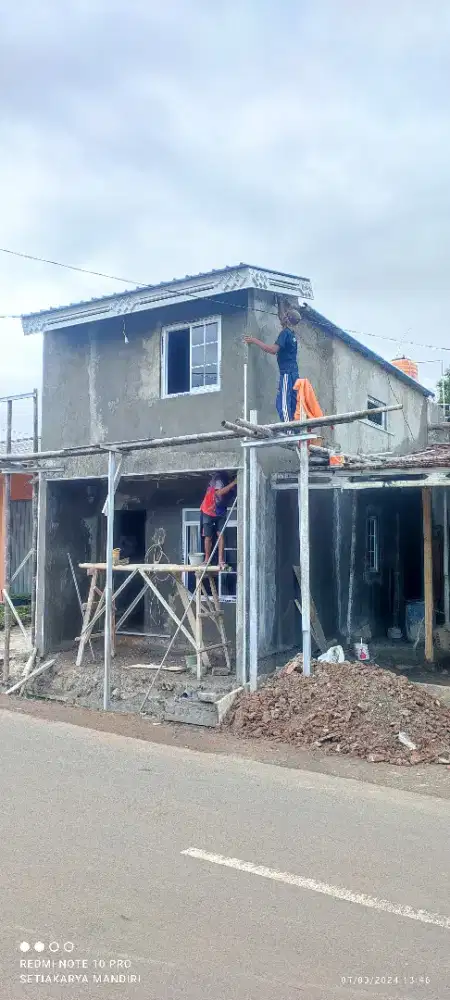 Pekerjaan bangunan rumah villa homestay
