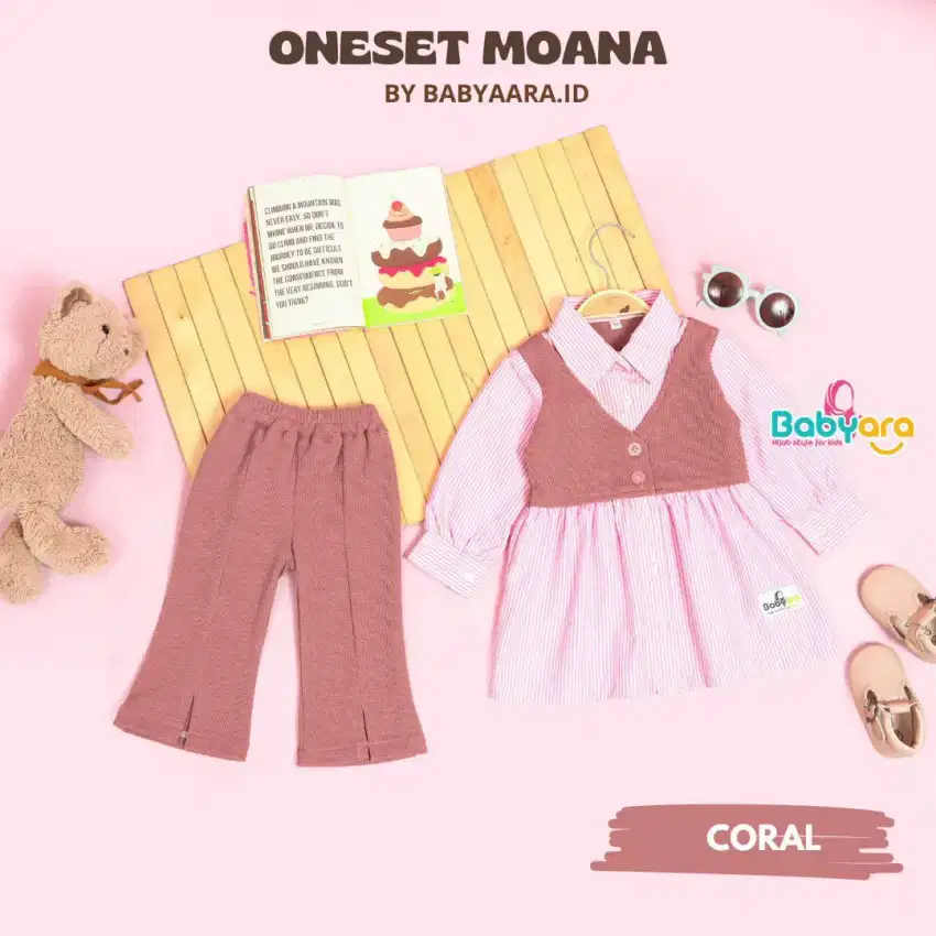 Moana oneset by babyAra | busana muslim anak mewah | outfit mengaji