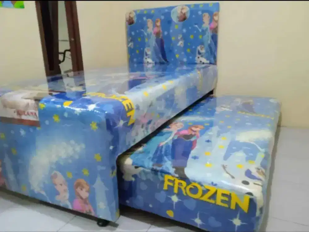 Kasur springbed anak frozen biru