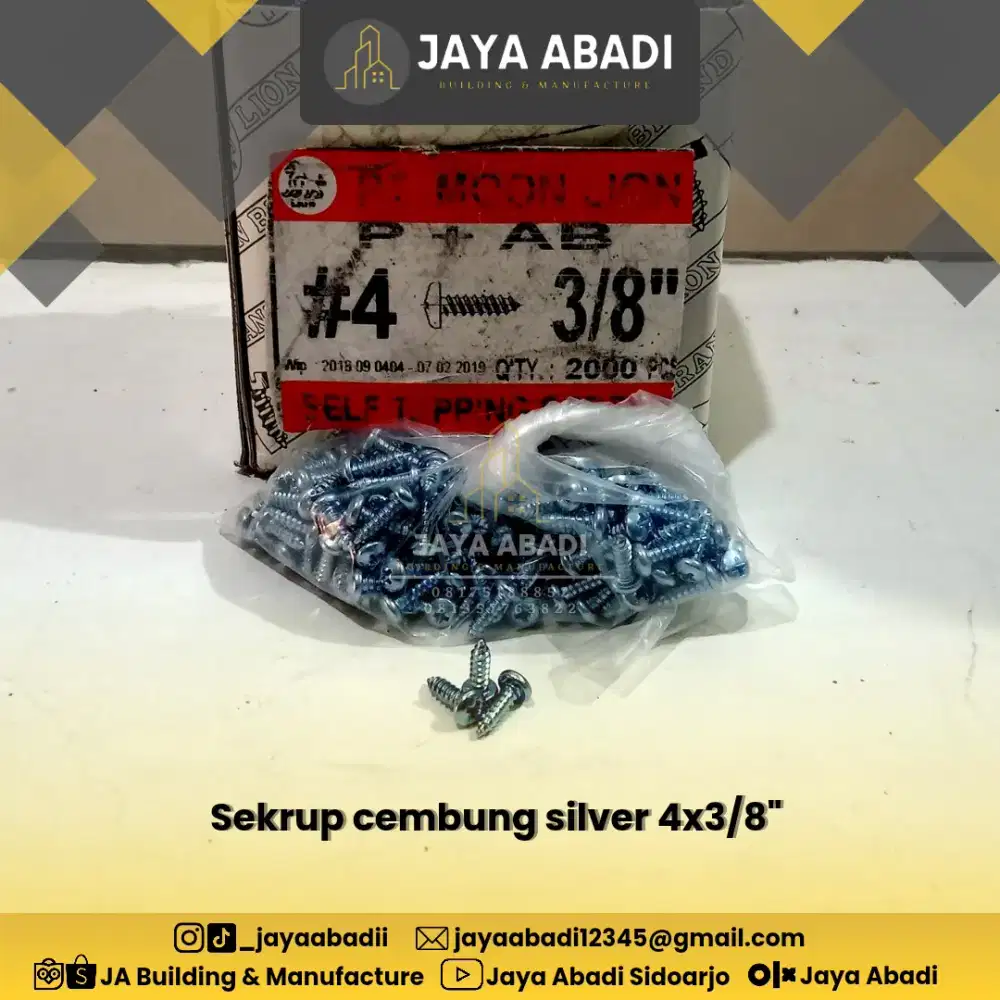 SEKRUP CEMBUNG SILVER 4X3/8 BUNGKUSAN