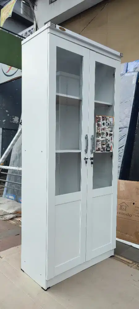 LEMARI BUKU LEMARI ARSIP 2 PINTU KACA