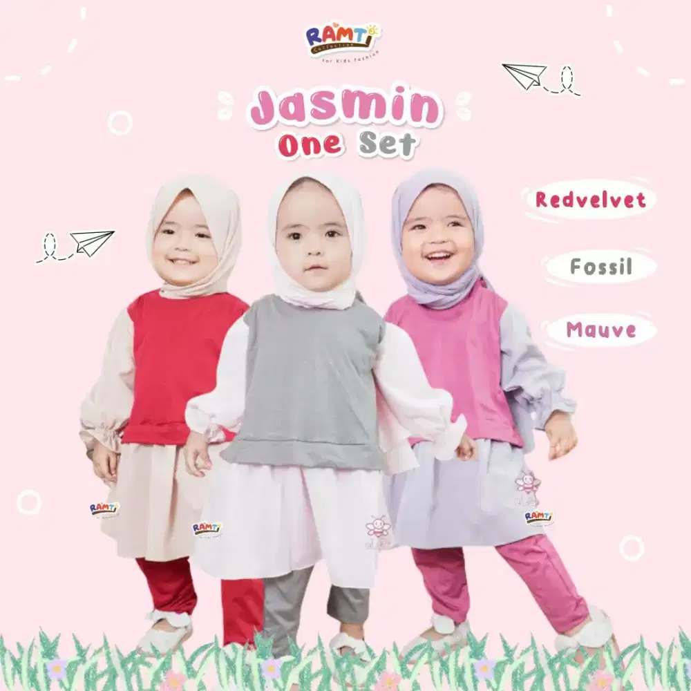 Jasmin oneset by lilbi - setelan celana anak- baju muslim anak
