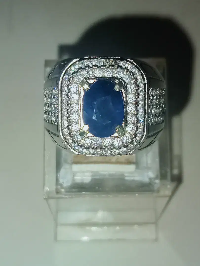 Batu blue safir + memo 3,22 crat