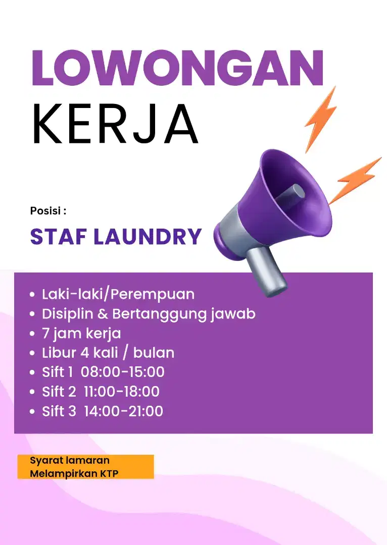 Lowongan kerja laundry