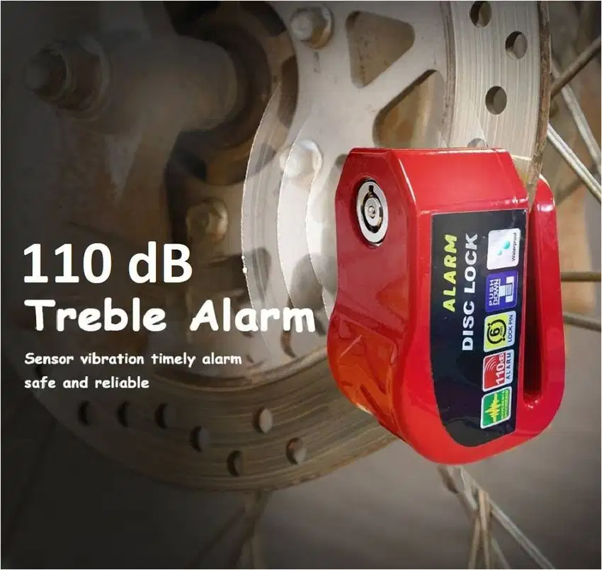 Alarm Disc Lock Gembok Alarm Motor Gembok Cakram Motor Anti Maling