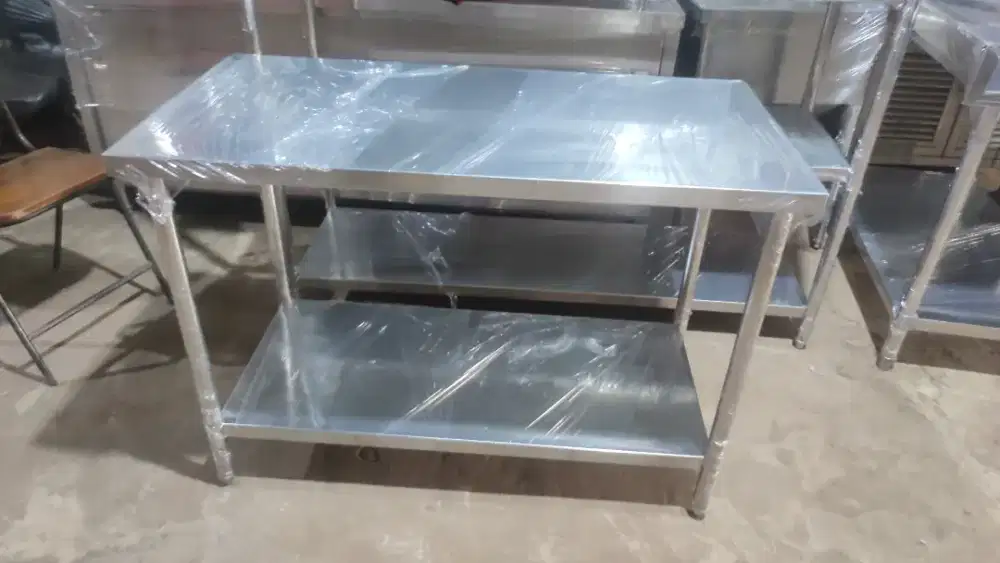 Jual meja stainless ukuran 150x70x85