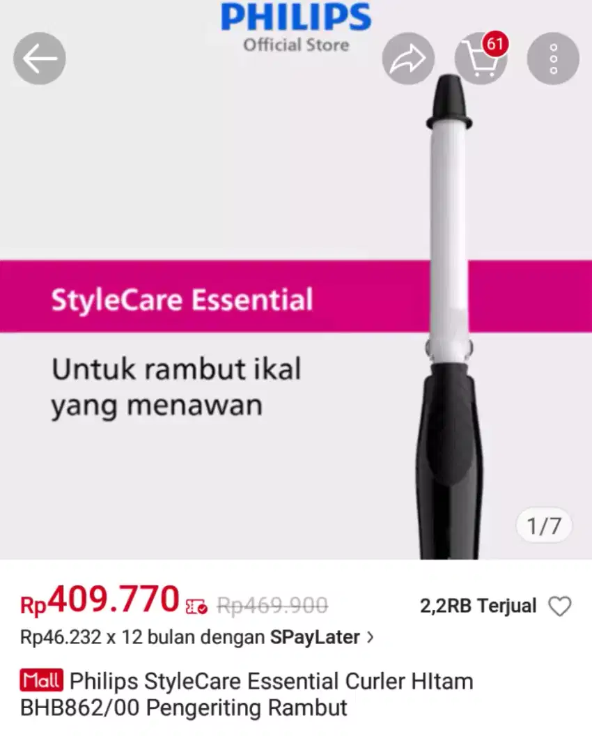 Catokan Rambut Curler Philips