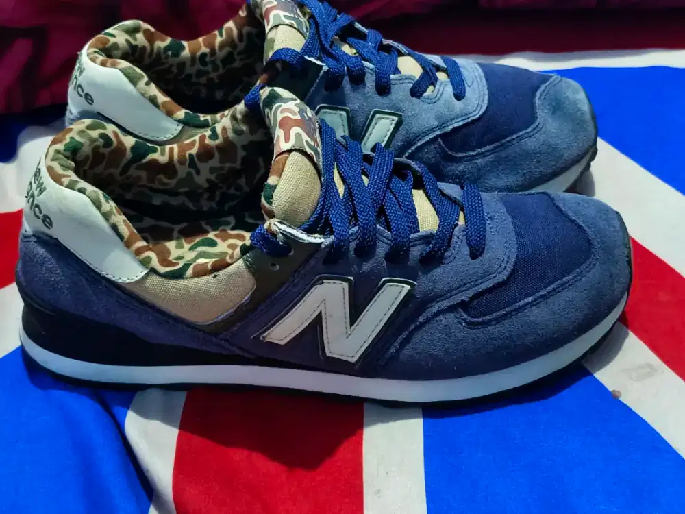 Sepatu New Balance NB 574 blue motif army sz 42