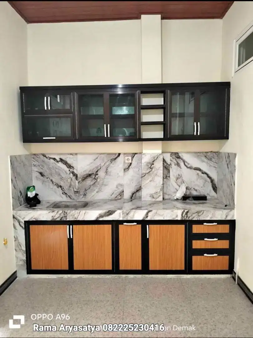 Kitchen set minimalis aluminium tebal modern kuat anti rayap  murah