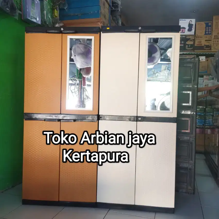 Promo Murah Lemari Plastik Cabinet Jumbo Kaca Plus Kunci ‼️