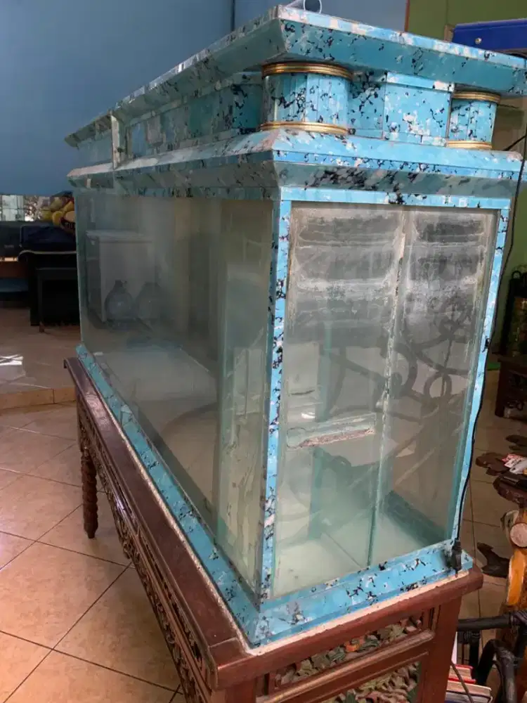 AQUARIUM PANJANG BIRU 147x75x36