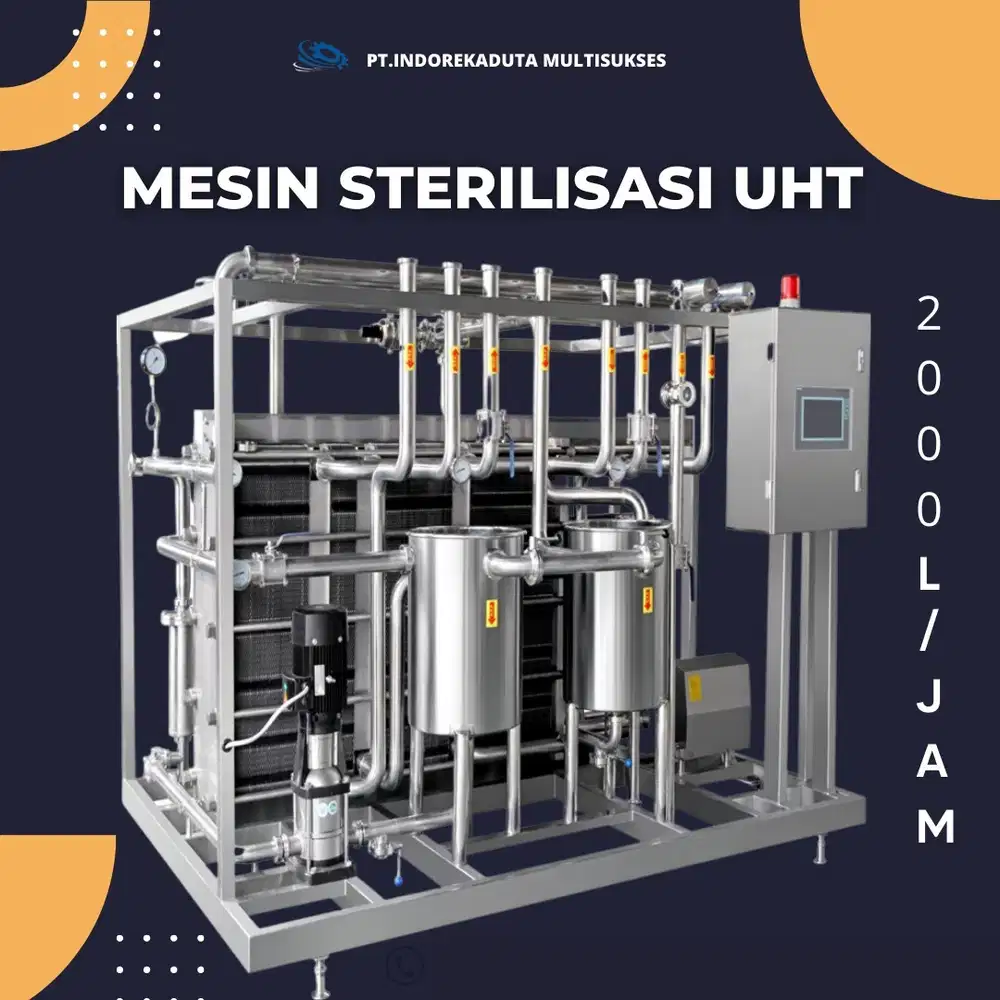 Mesin sterilisasi UHT kapasitas 2000L/jam sistem indirect