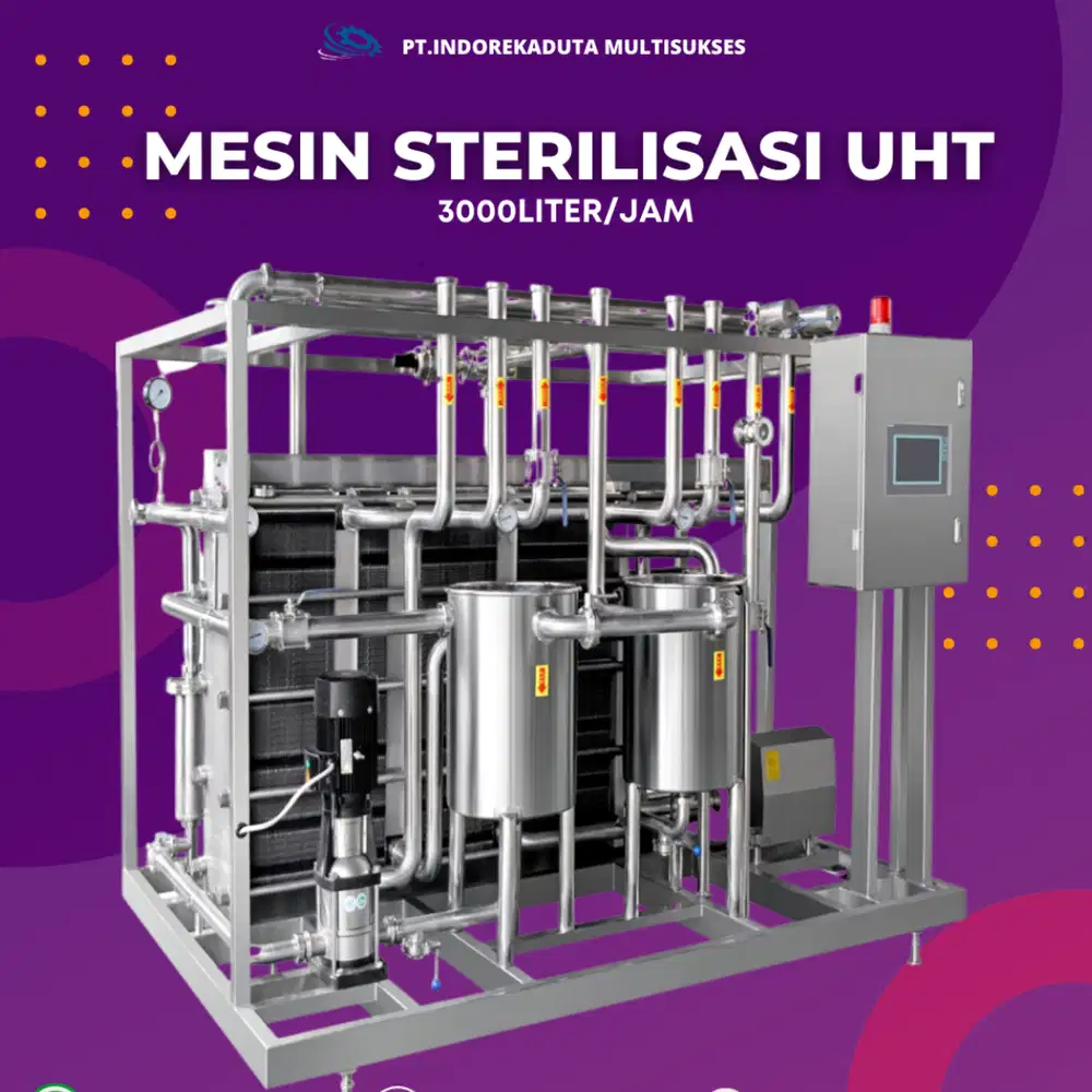 Mesin sterilisasi UHT kapasitas 3000L/jam sistem indirect