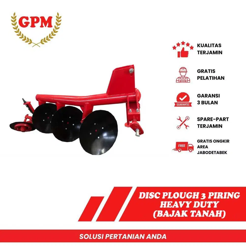 Implemen 3 Disc Plough (Bajak Piringan)