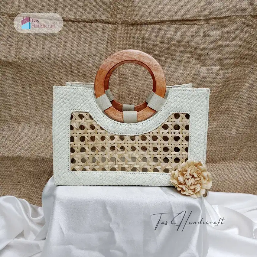 Tas Pandan Jinjing Kayu | Tas Hampers Souvenir Model Terbaru Murah