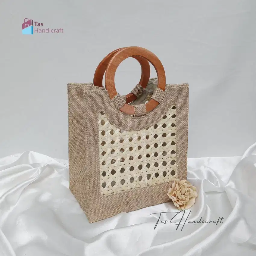 Tas Goni Kombinasi Bambu Jinjing Kayu | Tas Souvenir Model Terbaru