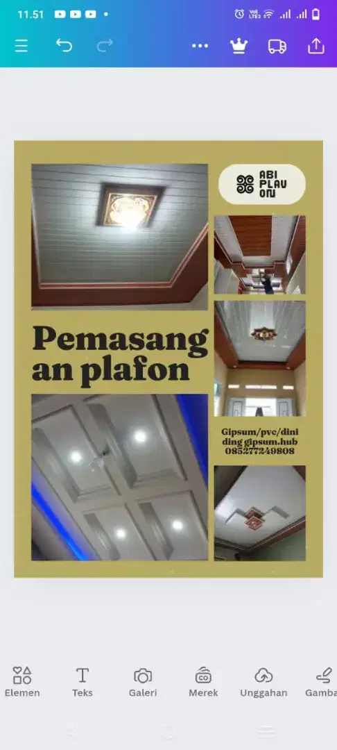Plafon gipsum/pvc