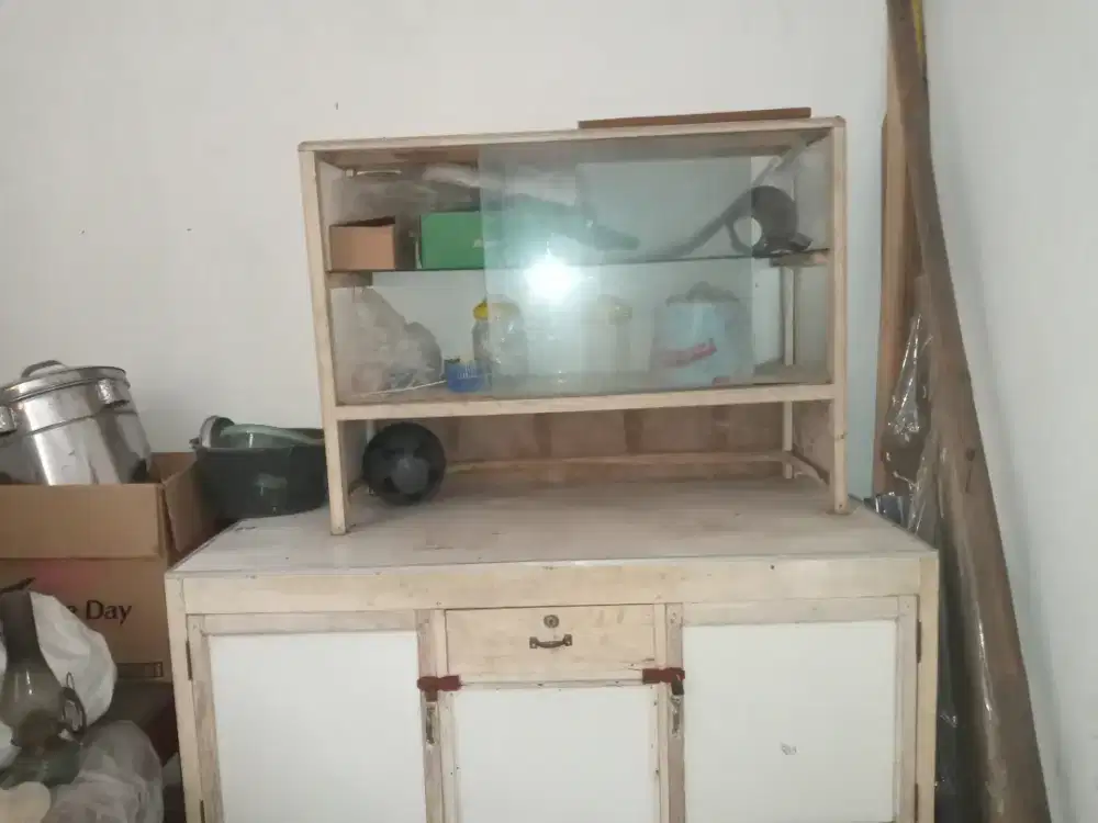 Gerobak etalase kayu +kaca+ rombong