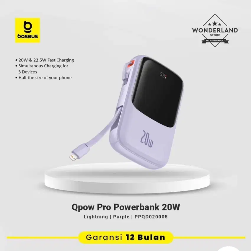 Powerbank Baseus Qpow Pro 20W Lilac