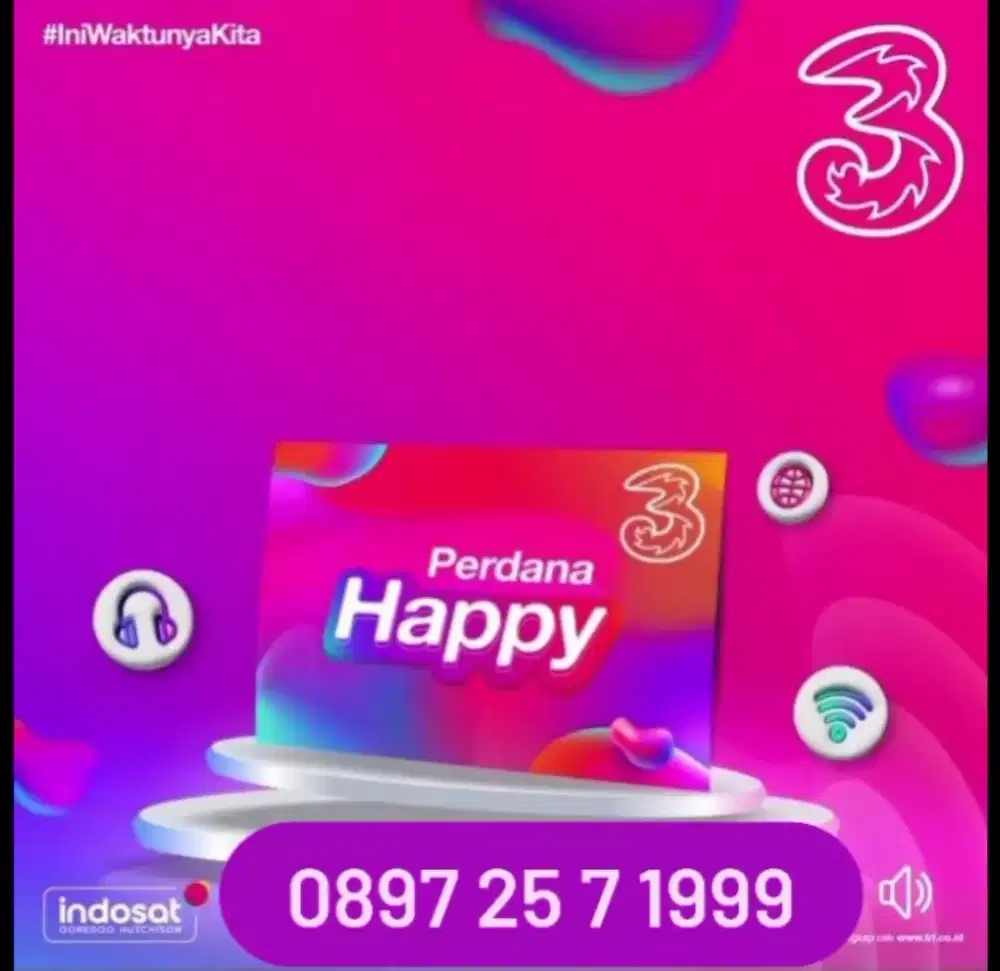 kartu three nomer cantik