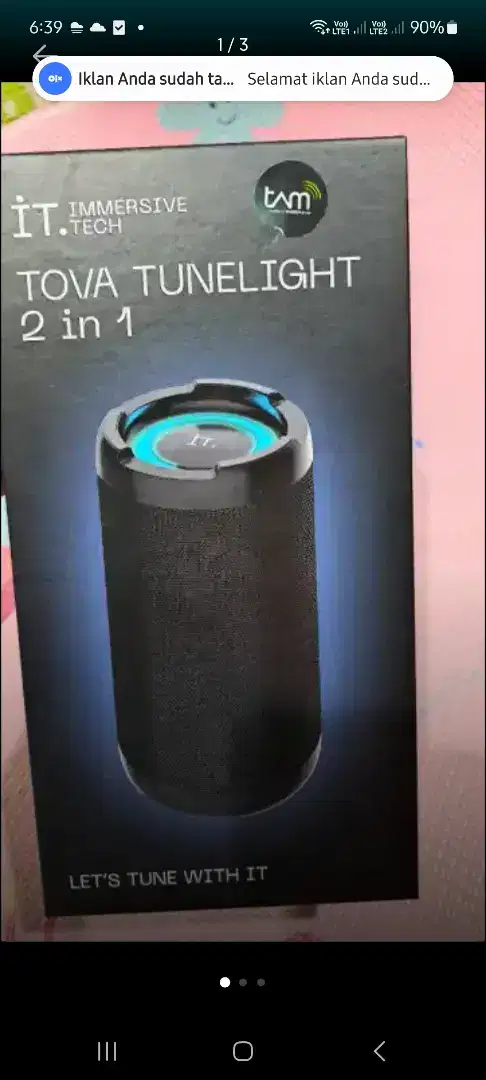 Speaker Tovatunelight 2 in 1