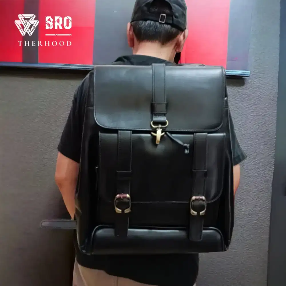 Tas ransel pria kulit sapi asli tas laptop kulit sapi asli