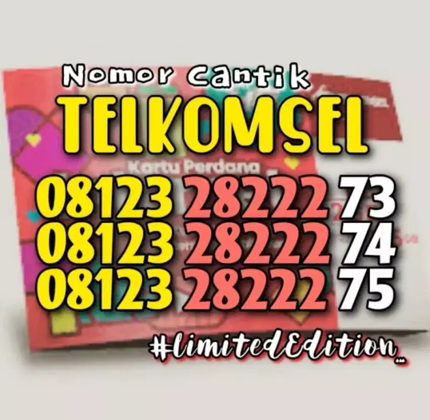 (Bisa COD)  nomor CANTIK kartu TELKOMSEL SIMPATI 08123 #73 dkk