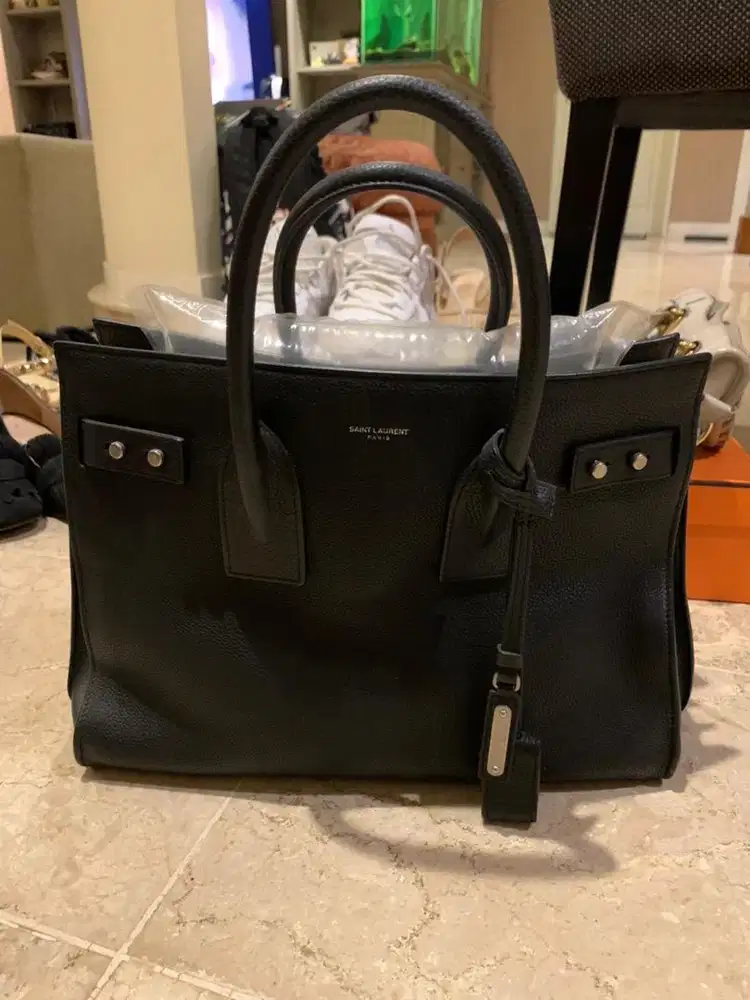 YSL Saint Laurent Sac De Jour Grain Leather Black