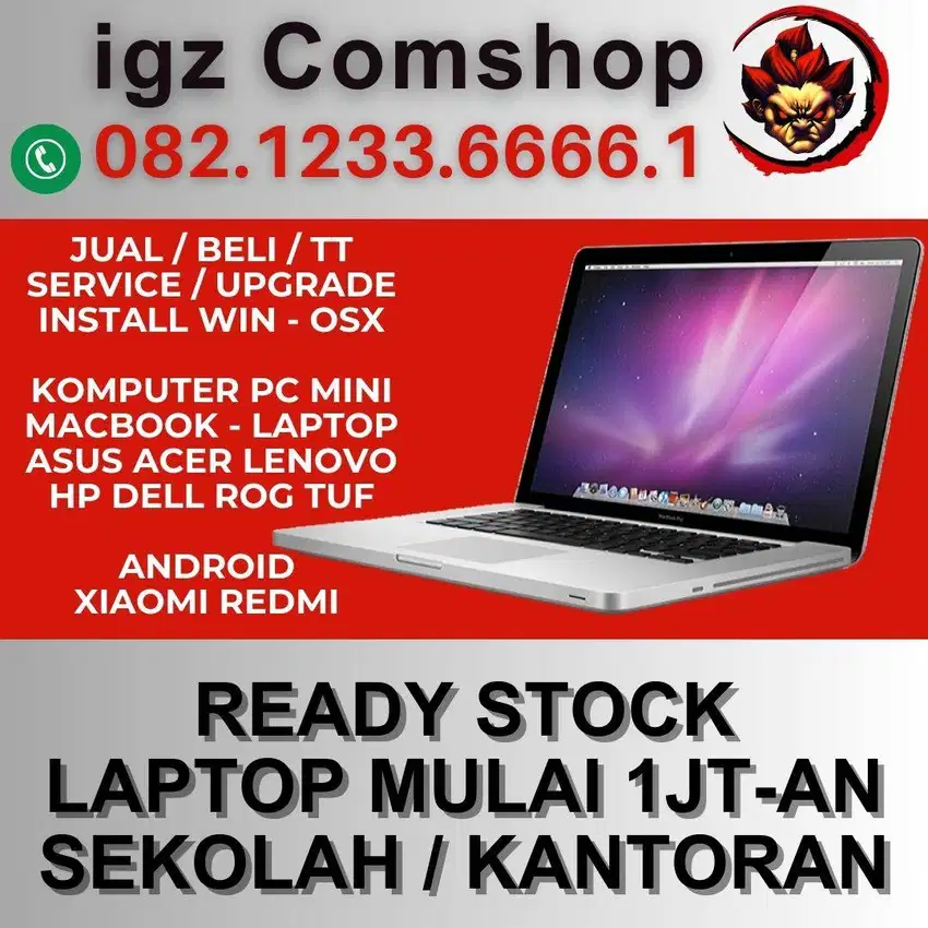 Laptop Sekolah Kantoran mulai 1jtan asus acer lenovo hp dell macbook