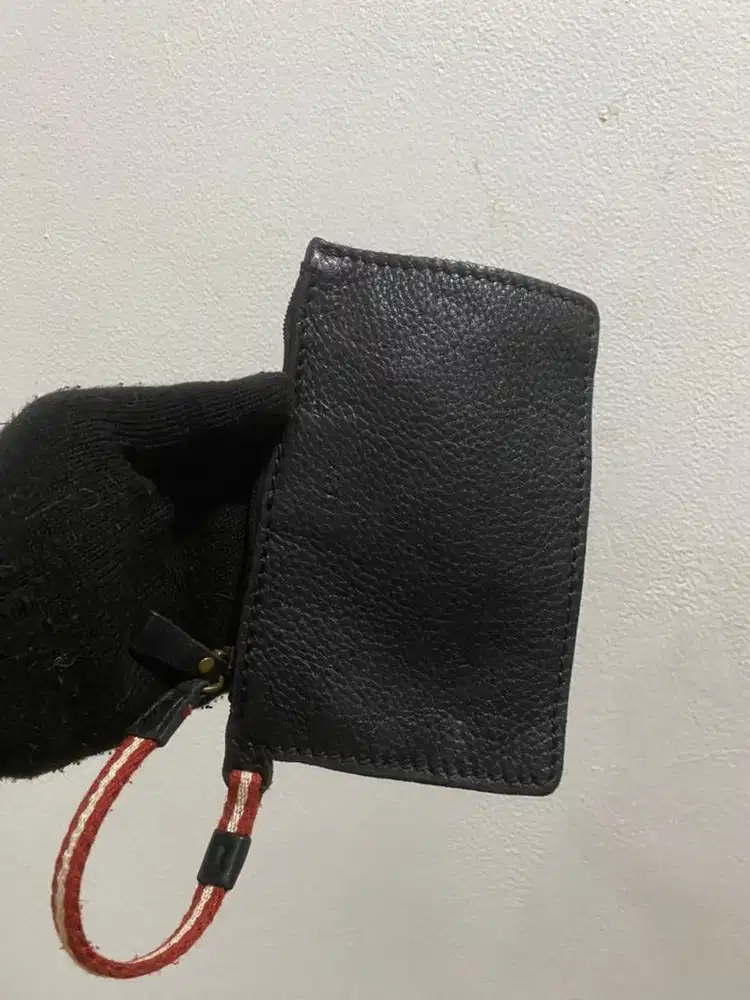 Handbag pouch mini bally original black leather